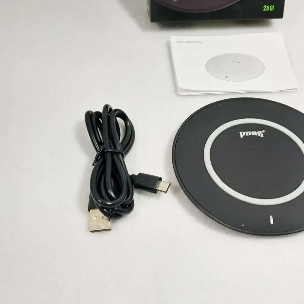 Pugs Wireless Charging Pad 2A Output Black & White New‎ With Box #1332